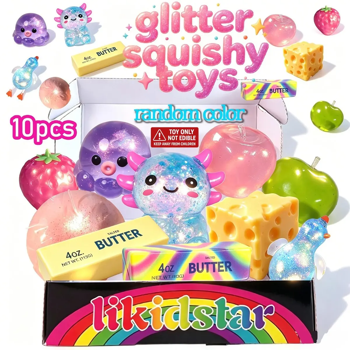 10pcs Multi Slow Rising Squishy, Random Blind Box Stress Relief Toys, Sensory Set, Creative Slow Rebound Toys, Party Gifts, Various Styles