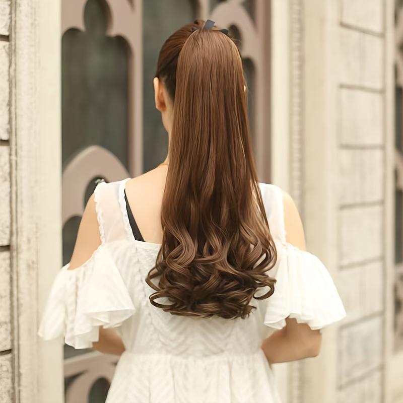 Wig ponytail long curly hair wig ponytail long wavy ribbon ponytail