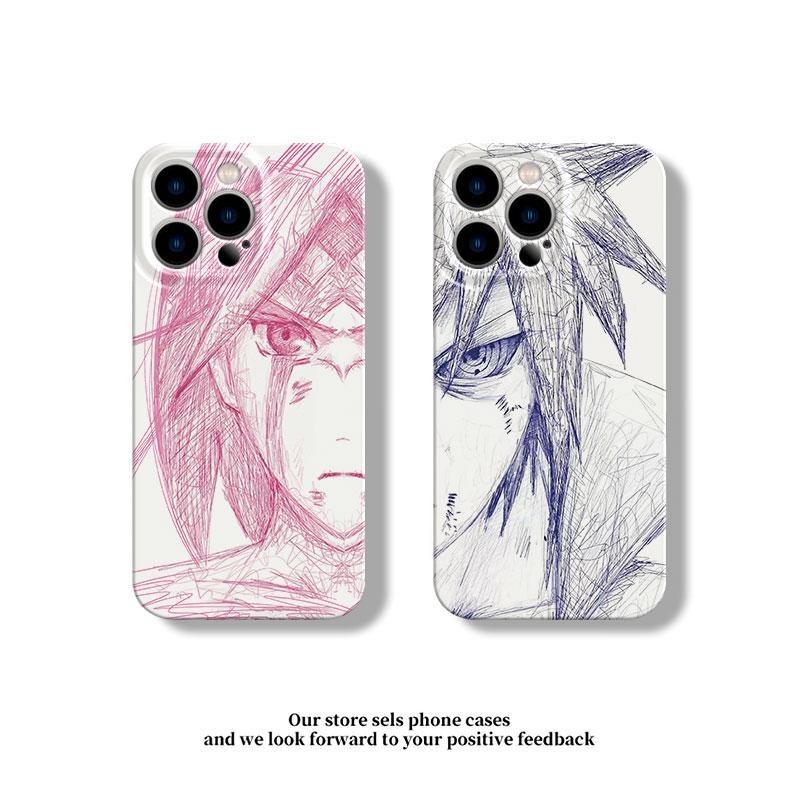 Viral Aesthetic Popular NARUTO Lovers Sasuke Sakura Phone Case for iPhone 11 12 13 14 15 16 17 Pro Max Plus Naruto White Film Cartoon shockproof Cover