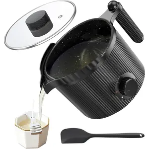Candle Wax Melter with Pour Spout, 1.5L Large Capacity Candle Making Kit for Adult Beginners, for Making Candles and Soaps, Includes Wax Melting Pot and Stirring Spoon, Black