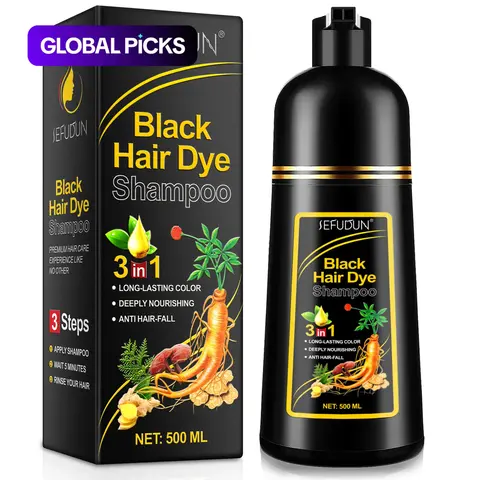 Sefudun 3in1 Dye Shampoo, Direct Hair Dye, Herbal Ingredient Natural Hair Color, Quick Coloring, Suitable for Men and Women, Liquid Form #GLOBAL PICKS