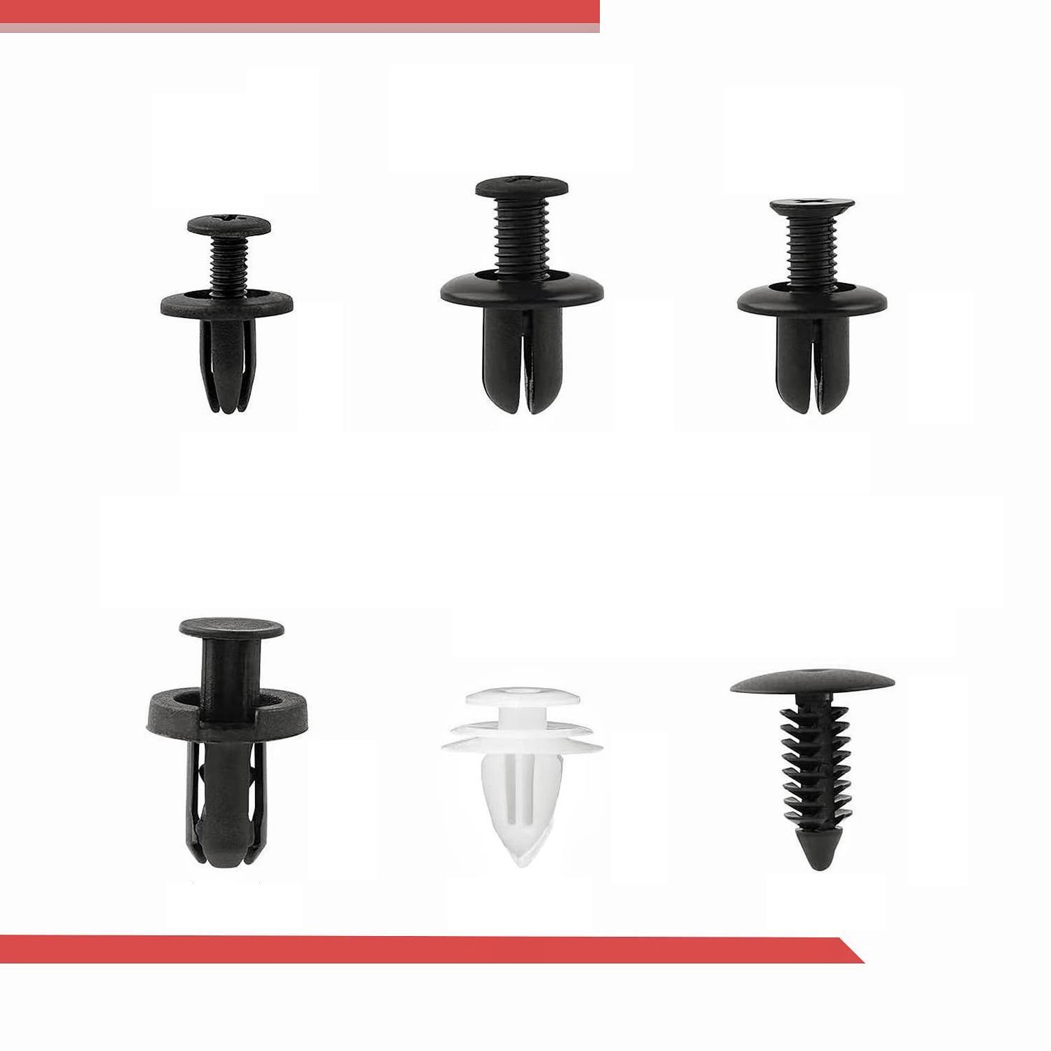 Push Type Nylon Car Fastener Kit with Removal Tool 6 Sizes 100 Pieces Bumper Car Fixing Clips Set Durable Easy to Use Vehicle Clips Heavy Duty Material Organized Storage Case