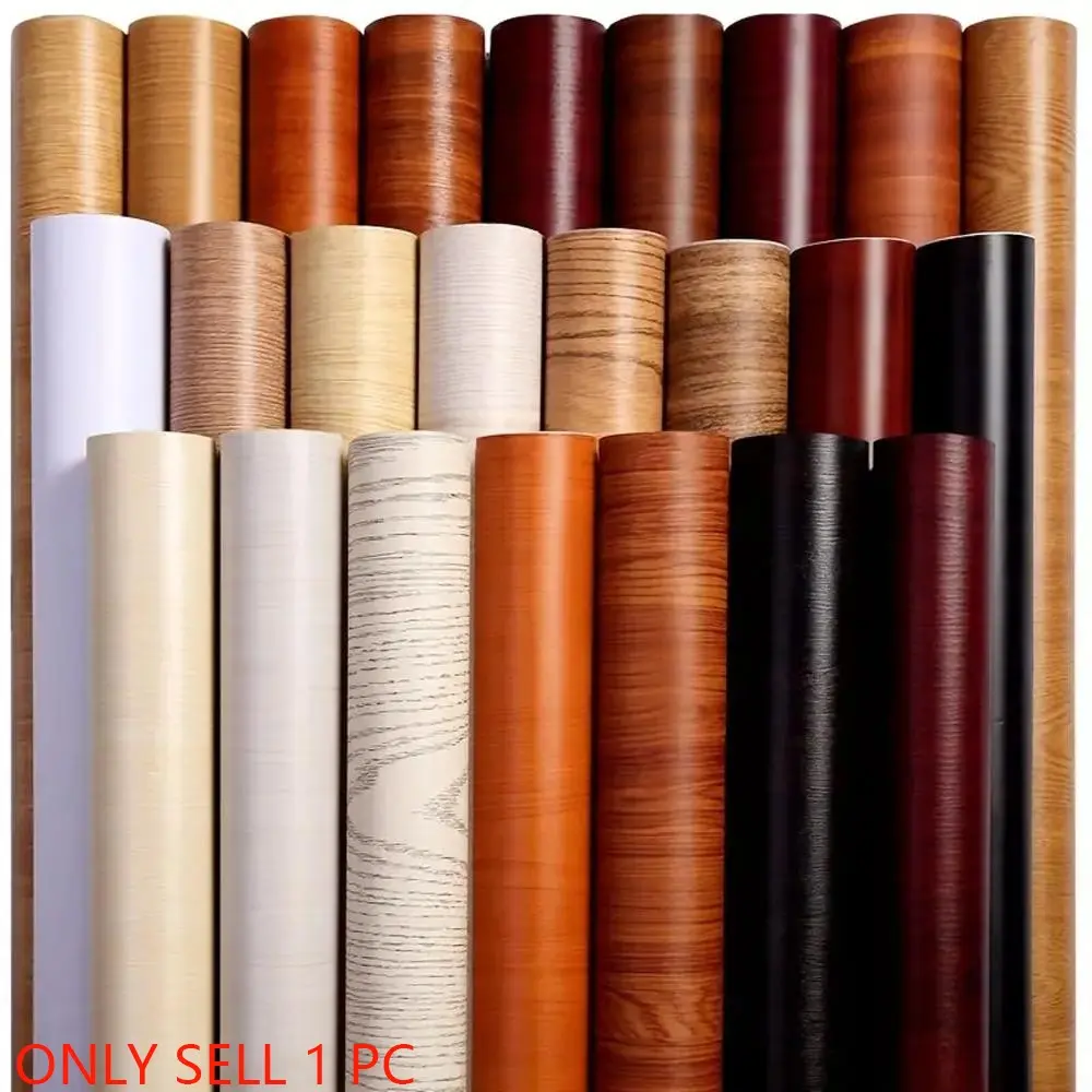 Wood Grain Pattern Self-adhesive Wallpaper, Waterproof & Removable Wallpaper, Decorative Vinyl Wallpaper for Kitchen, Countertops, Cabinets, Peel and Stick Wallpaper Designs, Waterproof Wallpaper Film, Wall Cover