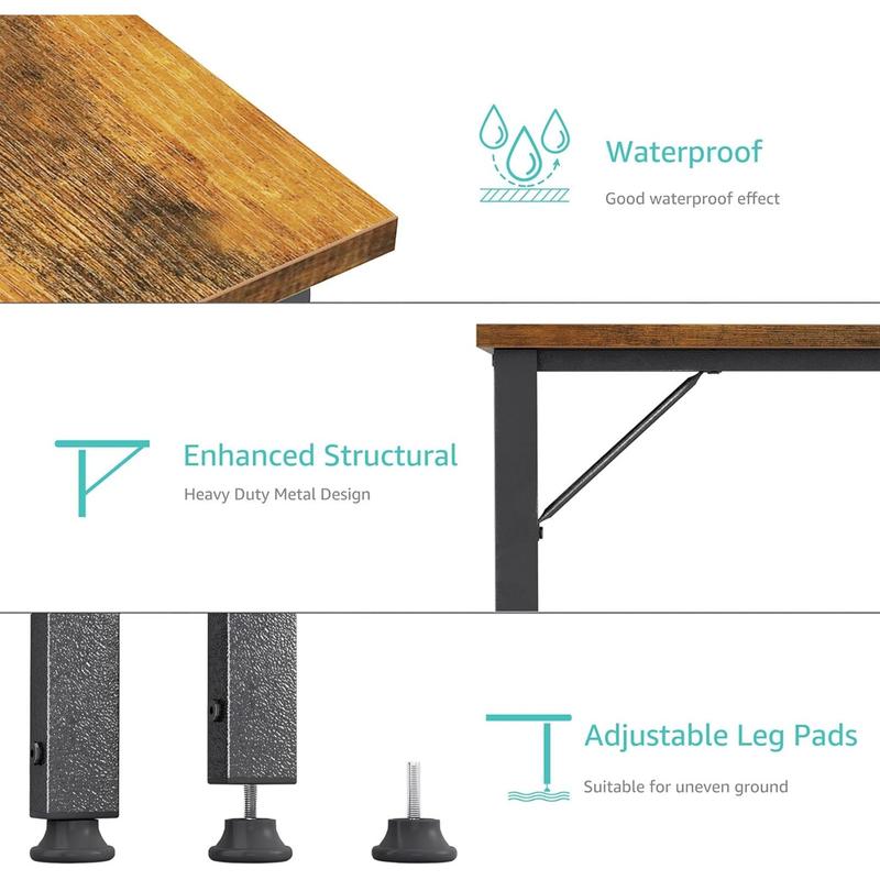 Lufeiya Computer Desk with Drawers - 40 Inch Work Reversible Small Desk for Bedroom Home Office, Simple Study Writing Table PC Desks with Drawer Storage Shelves, Rustic Brown, Get Free Gift