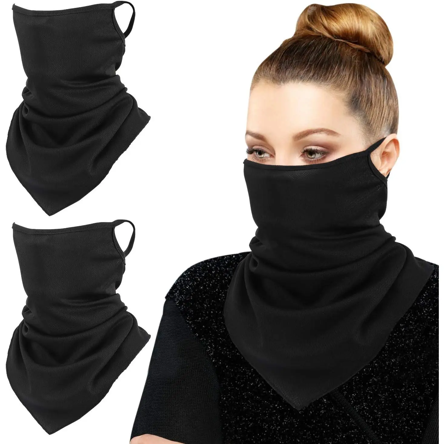 Baby & Maternity Multi-Functional Scarf Mask Bandana Set (3-Pack) with Ear Loops, Neck Gaiter, Balaclava, Dust & UV Protection for Outdoor Use