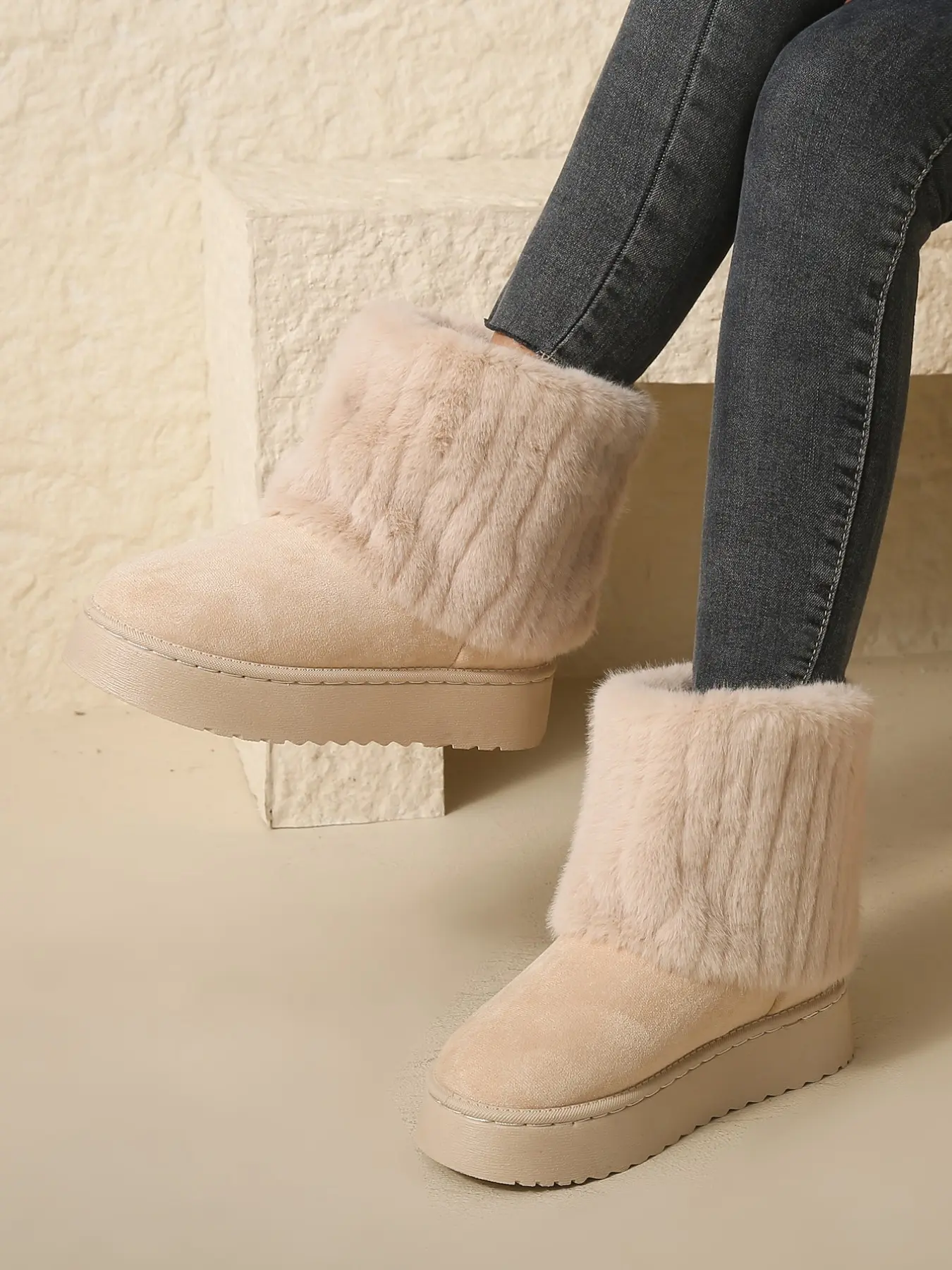 Warm Winter Boots with Soft Faux Fur Lining, Plush Comfortable Design, Three Color Options, Trendy Boots, Perfect for Daily Wear & Outdoor Activities