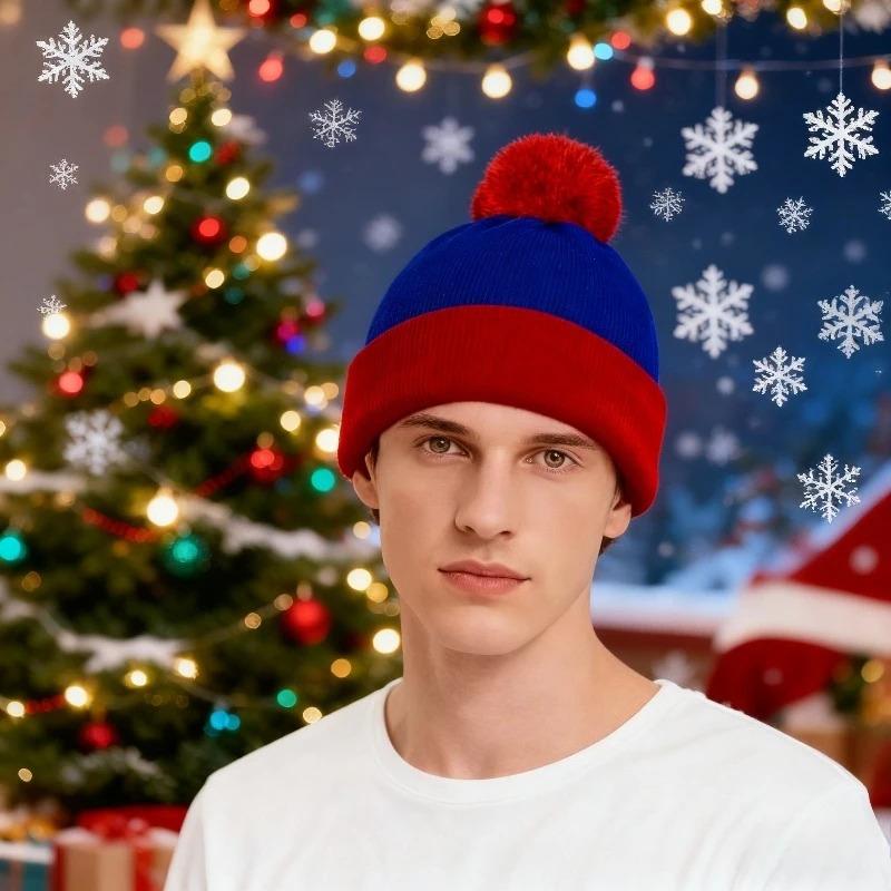 2pcs Cosplay Funny Beanie Hat and Gloves,Character Park Winter Warm Knit Hat Winter Christmas Costume Accessories for New Years