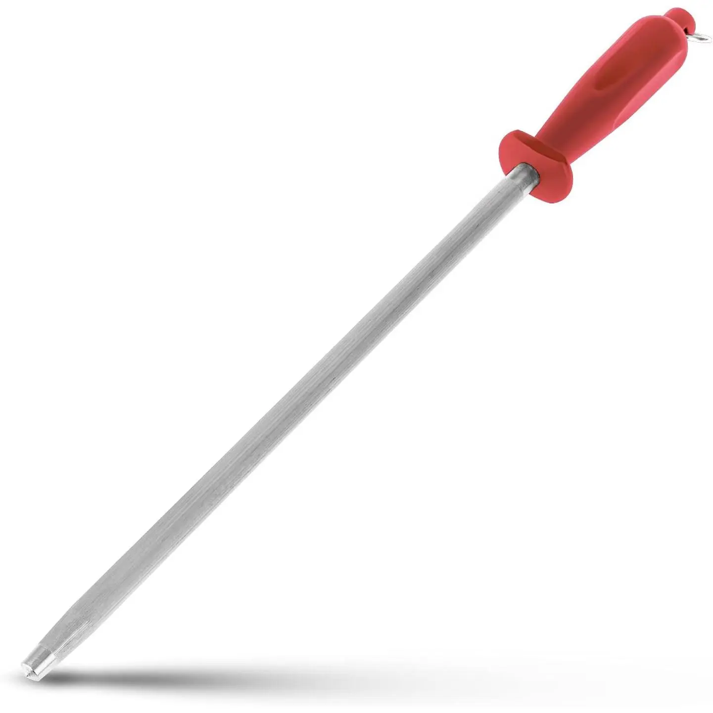 Sharpener  Sharpening Honing Rod ALLIN HOUSEARE  Carbon Honing Steel for Chef  Daily  Maintenance Non‑Slip Handle ith Anti‑Slip Metal Tip for Kitchen Cooking , Red
