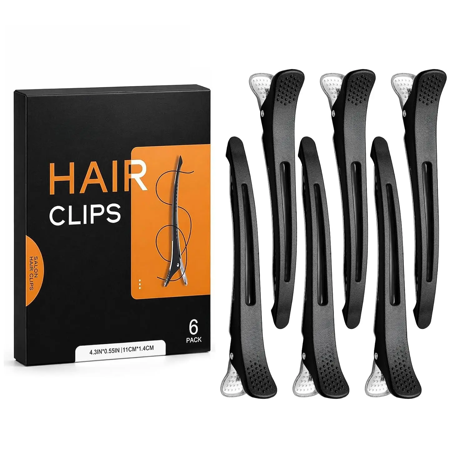 Hair Sectioning Clips, 6 Pack No Crease Duck Bill Clips, Black |  Grip Holds Hair Securely for Blow Drying, Curling, Hair  and Styling, Ideal for Salon and  Use