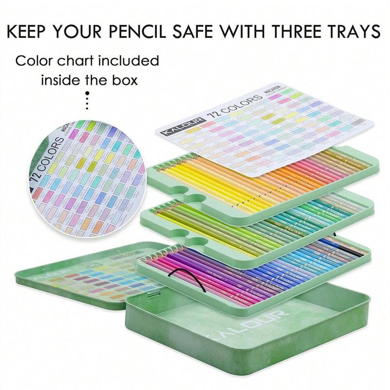 Colored Pencil Set, 50/72pcs/box Soft Core Oil Based Drawing Pencil Set, Art Supplies for School Dormitory Home Office