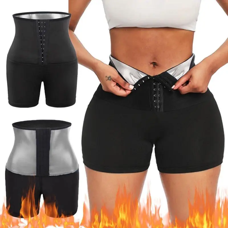 Women Sweat Sauna Shorts Body Shaper Weight Loss Slimming Shapewear Waist Trainer Hot Thermo Pants Gym Fitness Trimmer Leggings