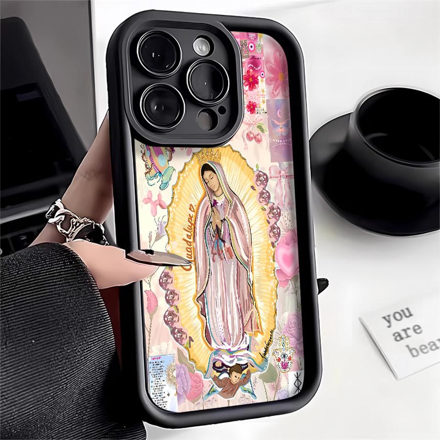 Phone Case: 1pc Religious Art Flower Pattern Phone Case Suitable for Apple iPhone 17 E Air Pro ProMax iPhone16 15 14 Plus 13 12 Mini 11 X XS XR Antidrop Phone Case Camera Protection Phone Case Light Luxury Style Elegant Can