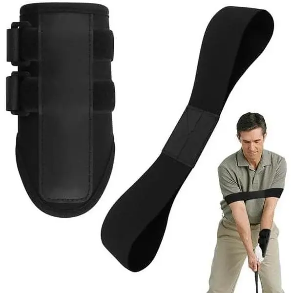 2-in-1 Golf Wrist  Aid, Adjustable Golf Swing Alignment Brace with Arm Band, Helps Improve Swing Stability and Build  Memory, Wrist-Angle Alignment Aid for Beginners