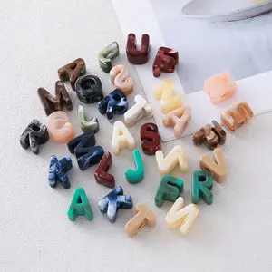 60pcs Acrylic Letter Beads, Large Hole, Marble Pattern, Fashionable, Customizable, DIY Jewelry Making, Name Initials, Anniversary Gifts