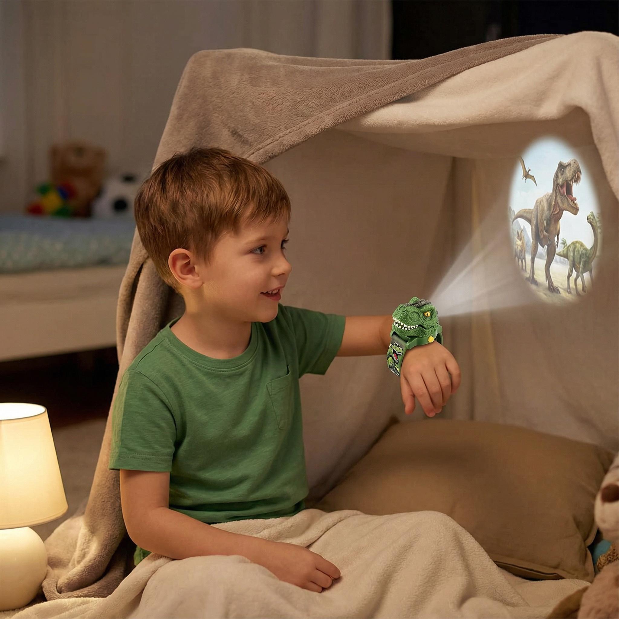 Easter Gifts Interactive Learning Watch for Kids Fun Dinosaur Projection Time Practice Adjustable Strap Silent Mode Educational Tool