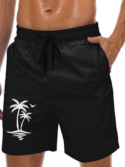 Vintage Plant Pattern Beach Shorts Men Coconut Tree 3D Printed Swim Trunks Summer Hawaiian Shorts Loose Board Shorts