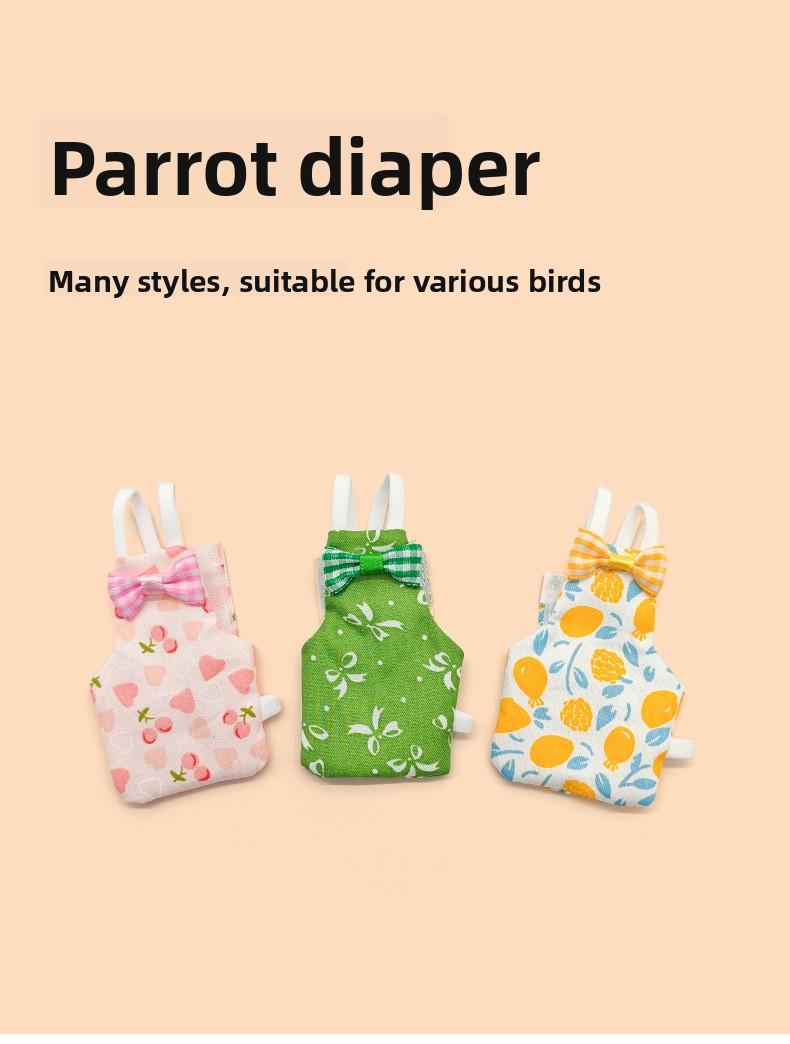 Parrot bird clothes with poop bag for cockatiels, budgies, sun conures, parrots, and other small birds, suitable for flight, with diaper strap