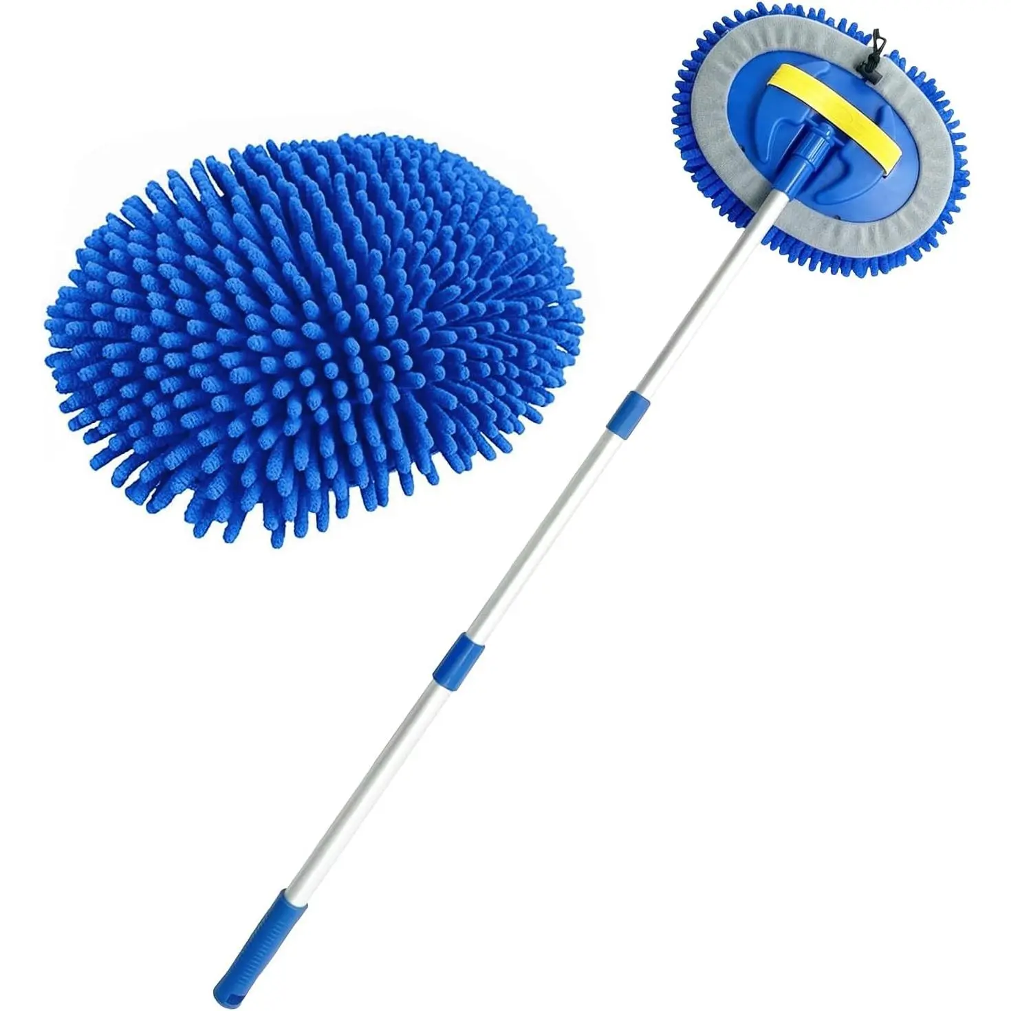 41"  Wash Brush Kit Mitt Mop Sponge,  Washing Mop with Scalable Long Handle, Chenille Microfiber  Cleaning Brush Kit, Supplies Kit  Care Kit of Scratch-Free for  RV  Boat