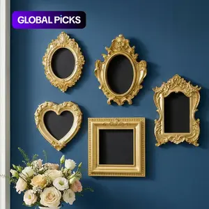 5pcs European Style Wall Decorations, Resin Hand-Painted Art Crafts, DIY Photo Frame, Home Party Festival Decoration #GLOBAL PICKS