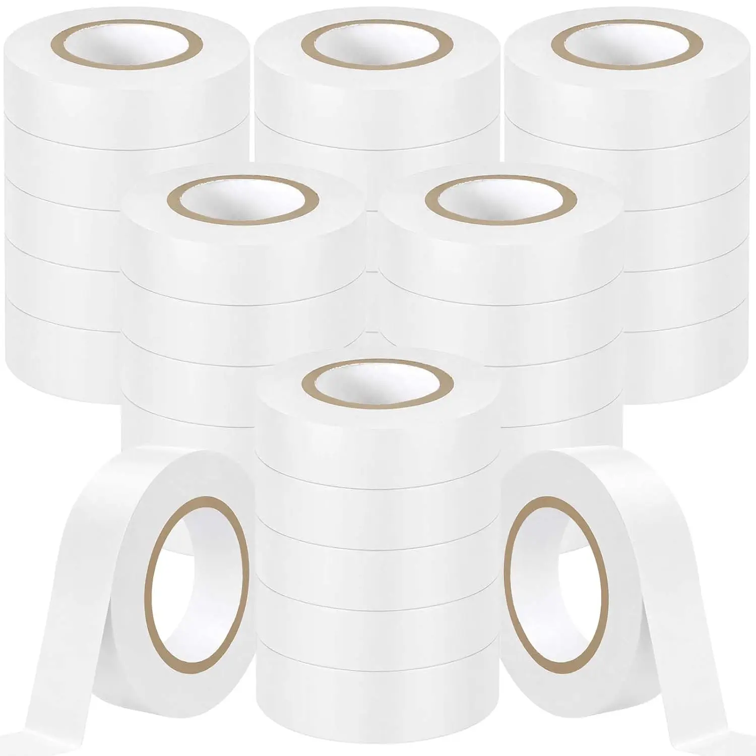 30 Pack White Electrical Tape , 0.7 in x 66 FT High Temperature Electric Tape, Insulating Tape for  Outdoor, Electrical Tools and Accessories