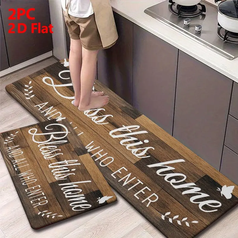 Kitchen Mat Set for floor 2/3 Piece, Warm American Farmhouse Kitchen Rug with Decorative, Non Slip Kitchen Rugs and Mats for Kitchen, Entryway, Bathroom, Laundry Room, Hallway
