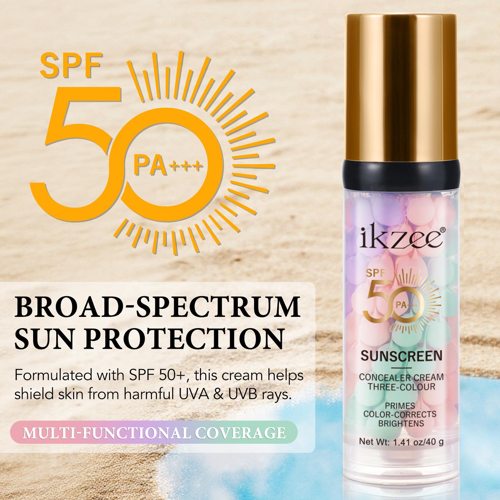 ikzee three-color sunscreen concealer makeup top cream 40g