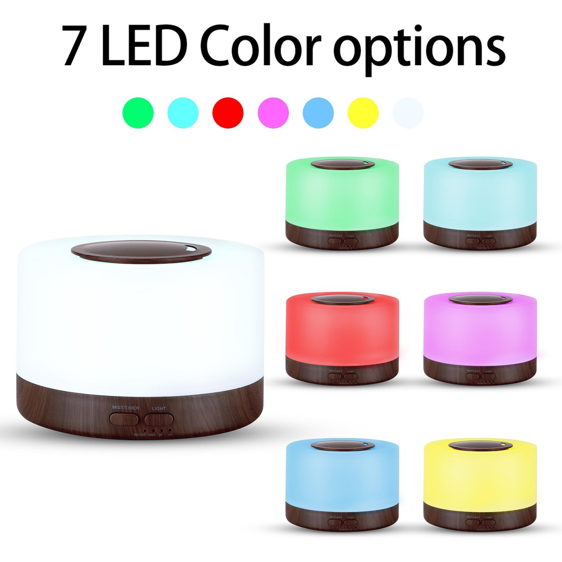 【6 Oils Included】500ml Ultrasonic Essential Oil Diffuser - Remote Control Wood Humidifier with 7 LED Mood Lights air  purifier essential oil aroma diffuser d is ff user aroma diffuser humidifier aromatherapy oil Color-Changing Humidifier and Diffuser