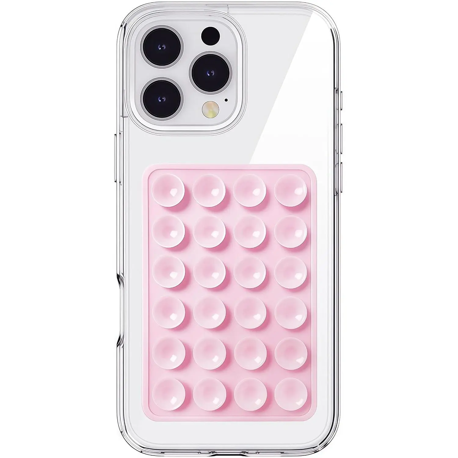 Anteel  Suction Phone Case Mount, Silicon Adhesive Phone Accessory for Smartphones, Hands-Free Mirror Shower Phone Holder for Selfies,  Videos (Light )