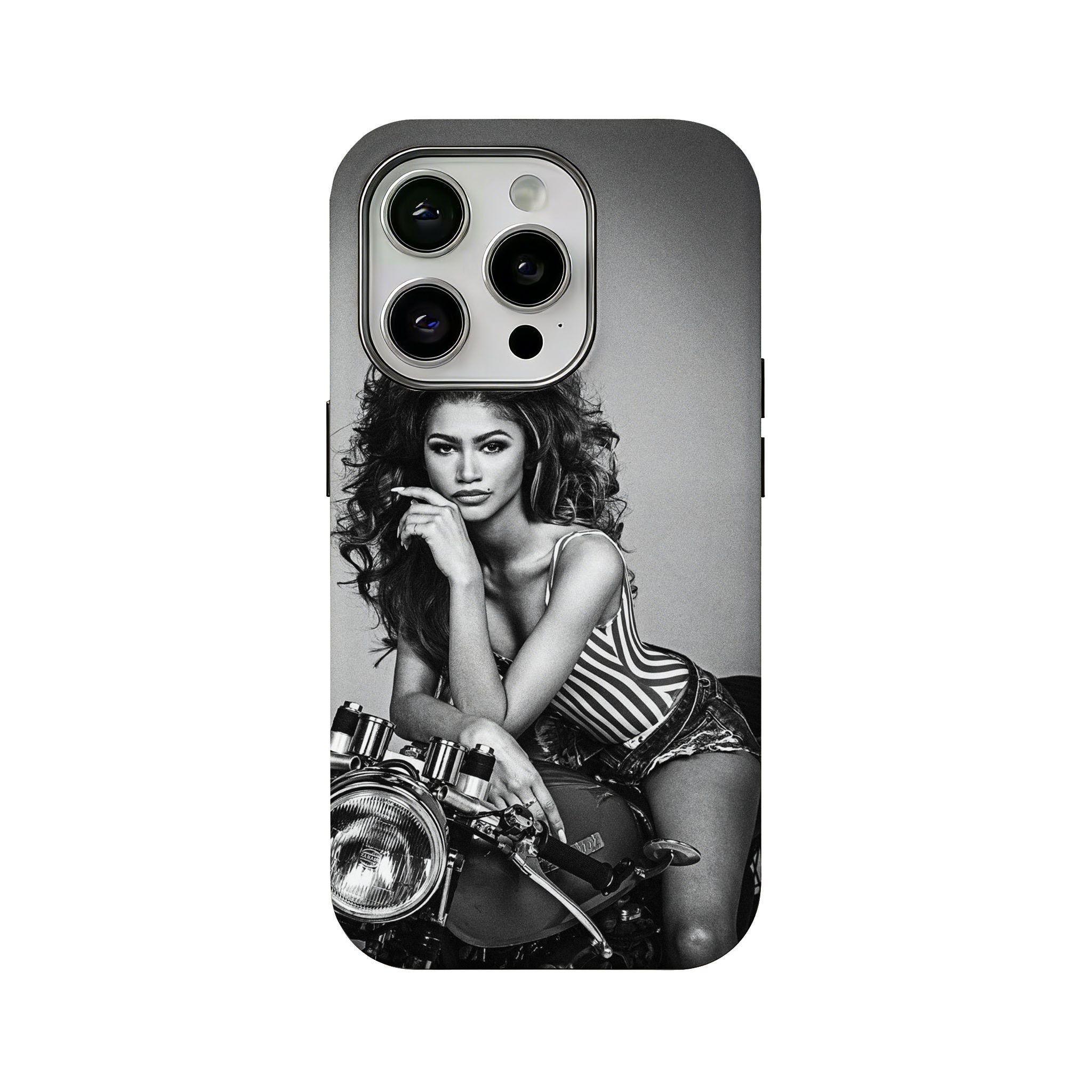 Fashion Icon Zendaya Pattern 2-in-1 Film Phone Case — Compatible with iPhone 12, 13, 14, 15, 16, 17 Series. Premium Glossy Printed Protective Cover: Wear-Resistant & Drop-Proof.