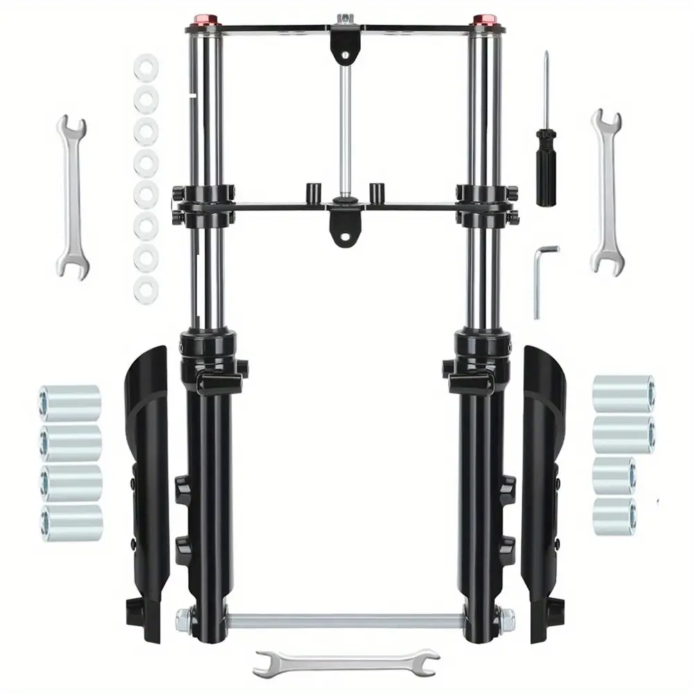 Mini Bike Black Front Fork Suspension Kit Compatible with Colema* CT100U GMB100 Motovox MBX10 MBX11 80cc 105cc Monste* Mega Moto MMB80 MMB105 Baja DB30 TrailMaster Storm 200 Parts with Guard Plate
