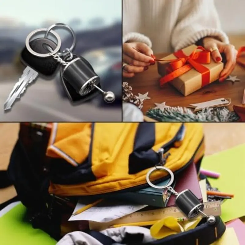 Gt Rotating Car Parts Metal Keychain, 6-Speed Manual Transmission Keychain, Small Turbocharged Rotor Wheel Keychain, Car Design Keychain, Keychain For Car Keys, Key Rings