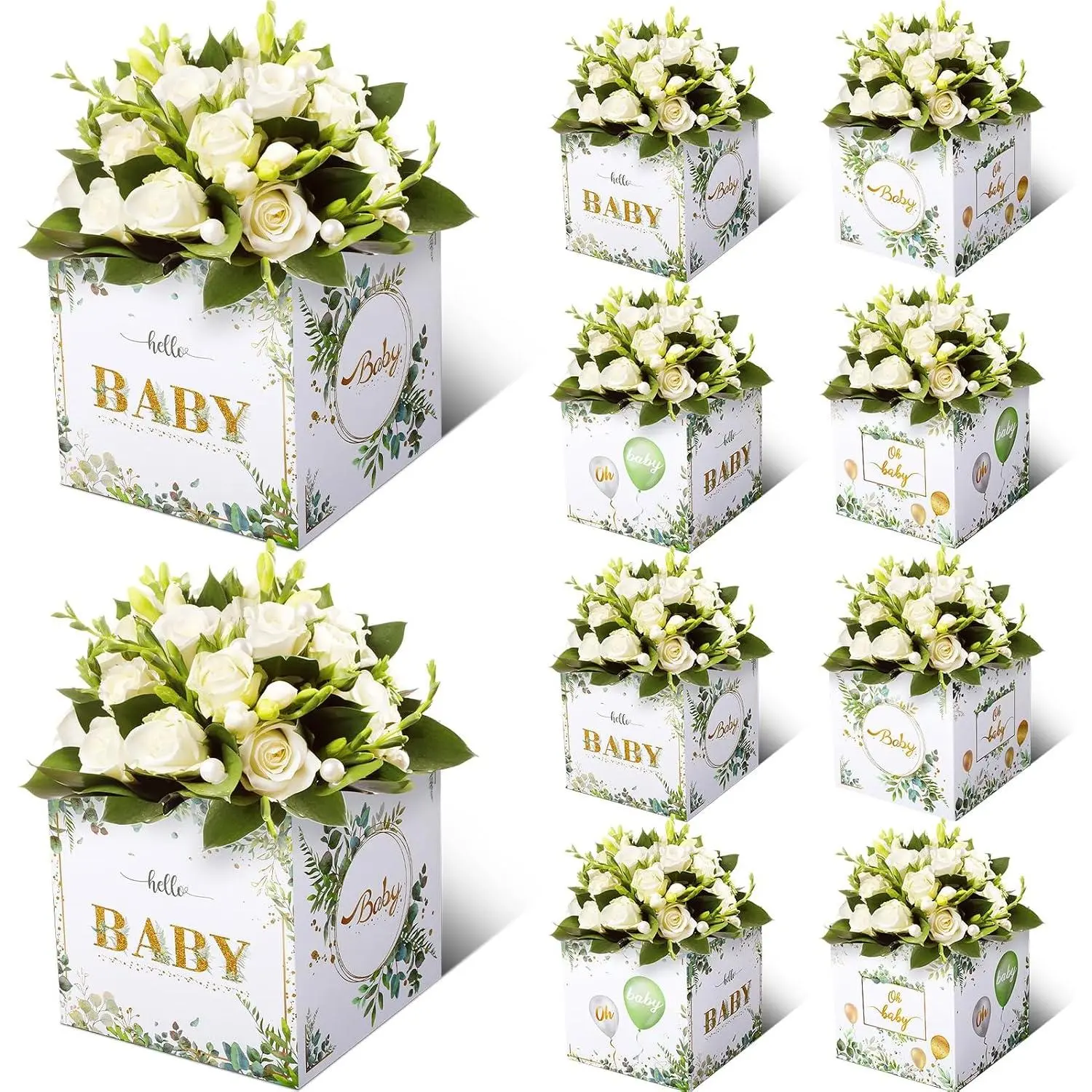 10 count  Shower Party Decorations  Shower Flower Boxes Table Centerpieces Floral Block Holder Table Display for  Birthday Party Flower Arrangement