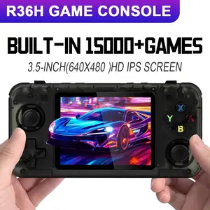R36h Retro Handheld Game Console, Open Source Linux System, Cortex-A35 Cpu, 64GB TF Card, 10,000+ Classic Games, 3.5 Inch IPS Screen