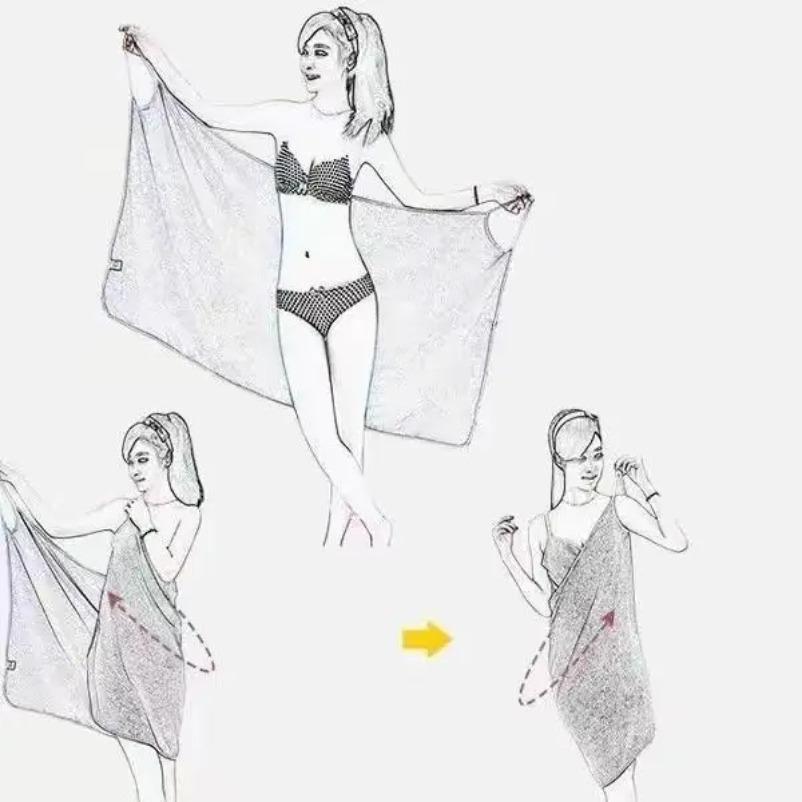 2026 New Women's Sling Bath Towel Wrap, Quick-Dry Lightweight Breathable Bath Skirt for Beach, Pool & Daily Shower