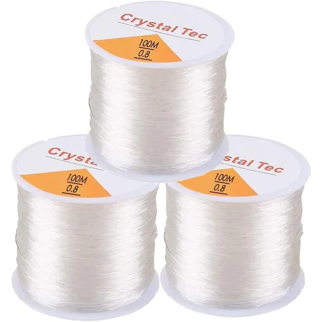 0.8mm Elastic Stretch Thread for Bracelets, 3 Rolls Elastic Bead Cord, Stretchy Bracelet String  String Bead Cord for Bracelet, Beading and  Making