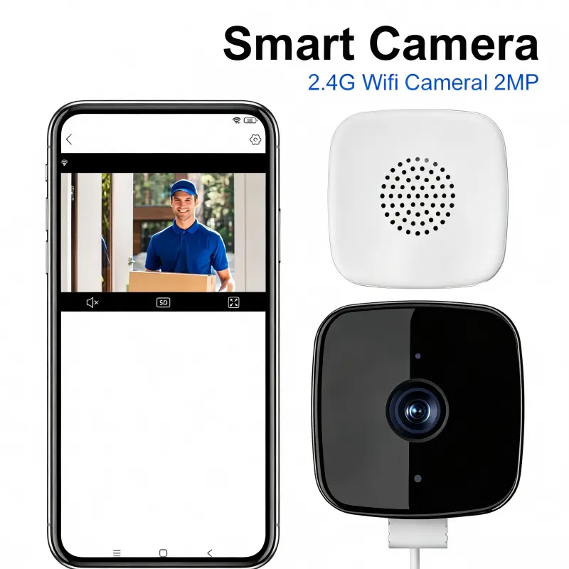 Intelligent indoor security camera - high-definition video, night vision, motion detection, smartphone control lens, wireless indoor and outdoor high-definition card machine home window camera, (excluding storage card)