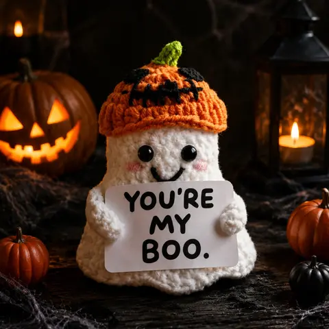 Halloween Boo Basket Stuffers for Women, Men, Gifts for Boyfriend, Girlfriend, You're My Boo Handmade Crochet Ghost Gifts, Basket Gifts for Husband, Wife, Anniversary, Birthday Gift Idea, Spooky #Black Friday #Halloween