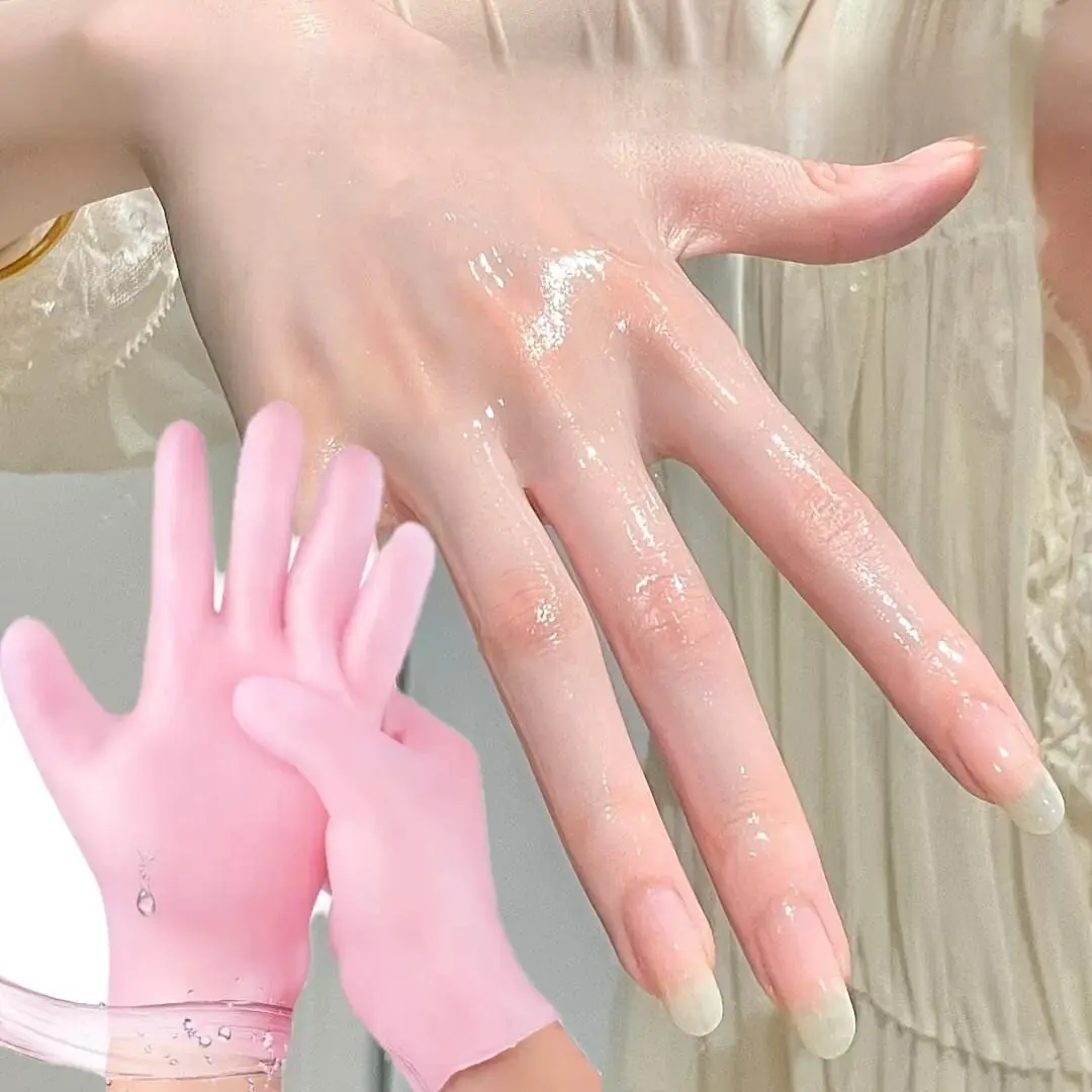 [One Pair Moisturizing Gloves] 1 Pair of Silicone Moisturizing Gloves, Soft Silicone Gloves, Gel Spa Moisturizing Gloves, Aloe Vera Lotion Gloves for Repairing Dry, Cracked, Aging Hands, Eczema And Softening Rough Skin, Calluses, One Size Fits All