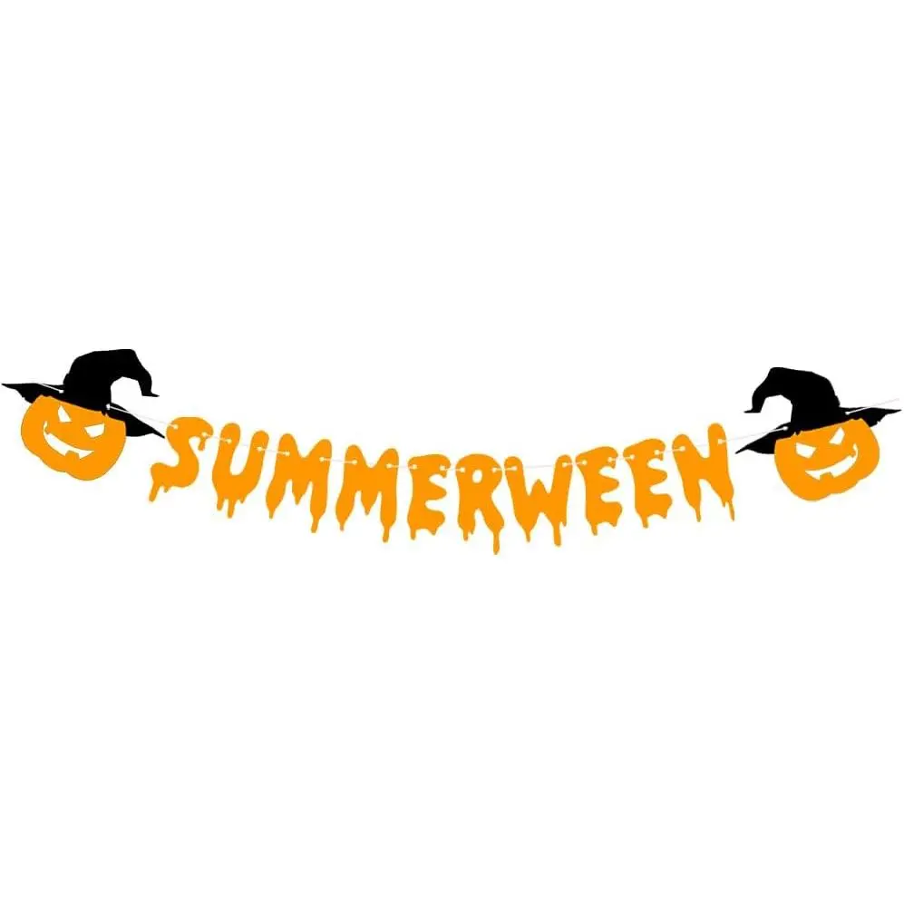 Summerween Banner, Summer Halloween Party Decorations,  for Birthdays and Parties