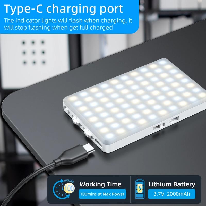 Portable Selfie Fill Light, USB Rechargeable Selfie Fill Light, 1 Count Portable Clip-on Light for Live Streaming, Conference & Vlog