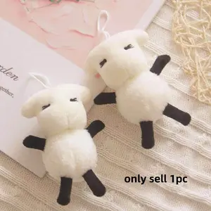 Cute Lamb Keychain Pendant, Design, Fun Cartoon Plush Toy, Creative Gift, Hanging Ornament, Bag Accessory