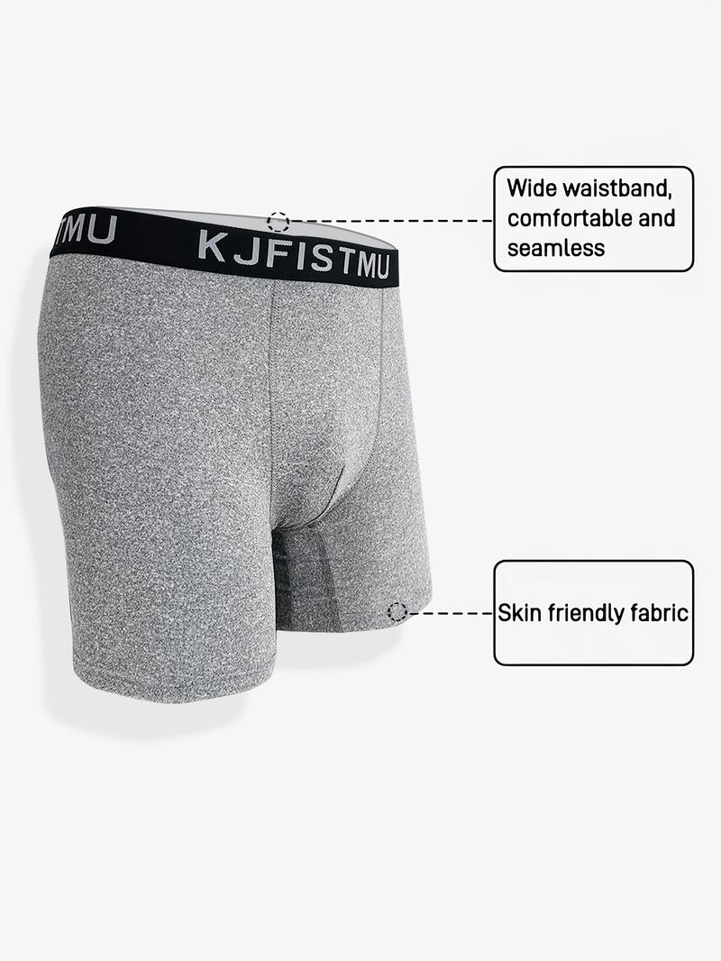 KJFISTMU Men's 4pcs Solid Color Boxer Briefs Ultra Soft Stretch Breathable Fabric Minimalist Comfort Daily Essentials Premium Basic Underwear Socks