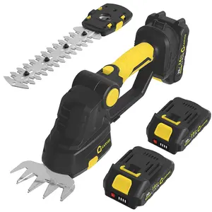 Wireless 2-in-1 Hedge Trimmer & Grass Shear – 20V Handheld Electric, Dual 2.0Ah Batteries, Charging Base, 120 Min Runtime, Accurate Lawn & Garden Edging