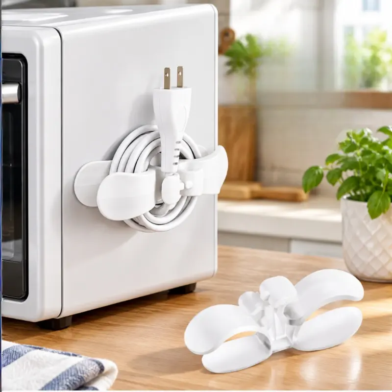 Self-adhesive Cord Organizer | No Drill Kitchen Cable Winder, Cable Organizers for Cords
