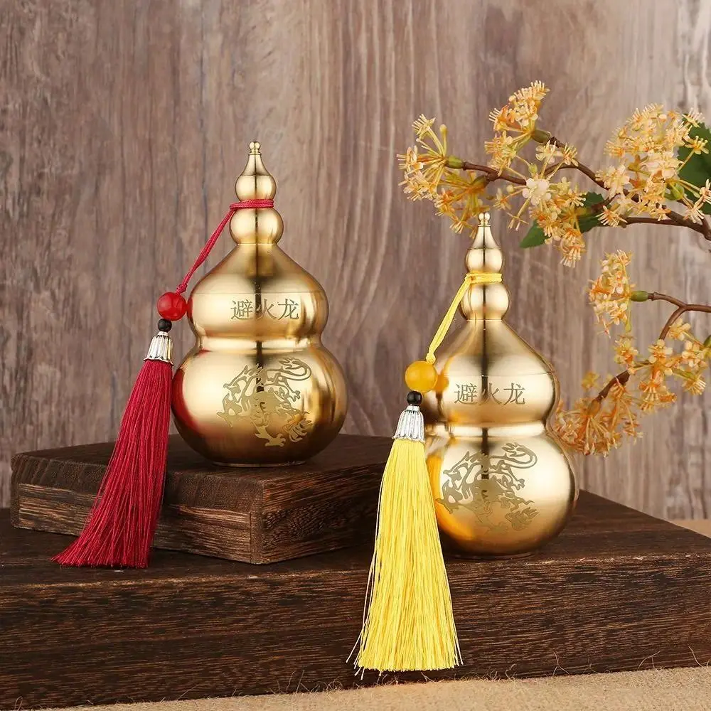Feng Shui Chinese Brass Wu Lou Gourd Treasure Statue Home Decoration Table Bookshelf Ornaments Fortune Protection
