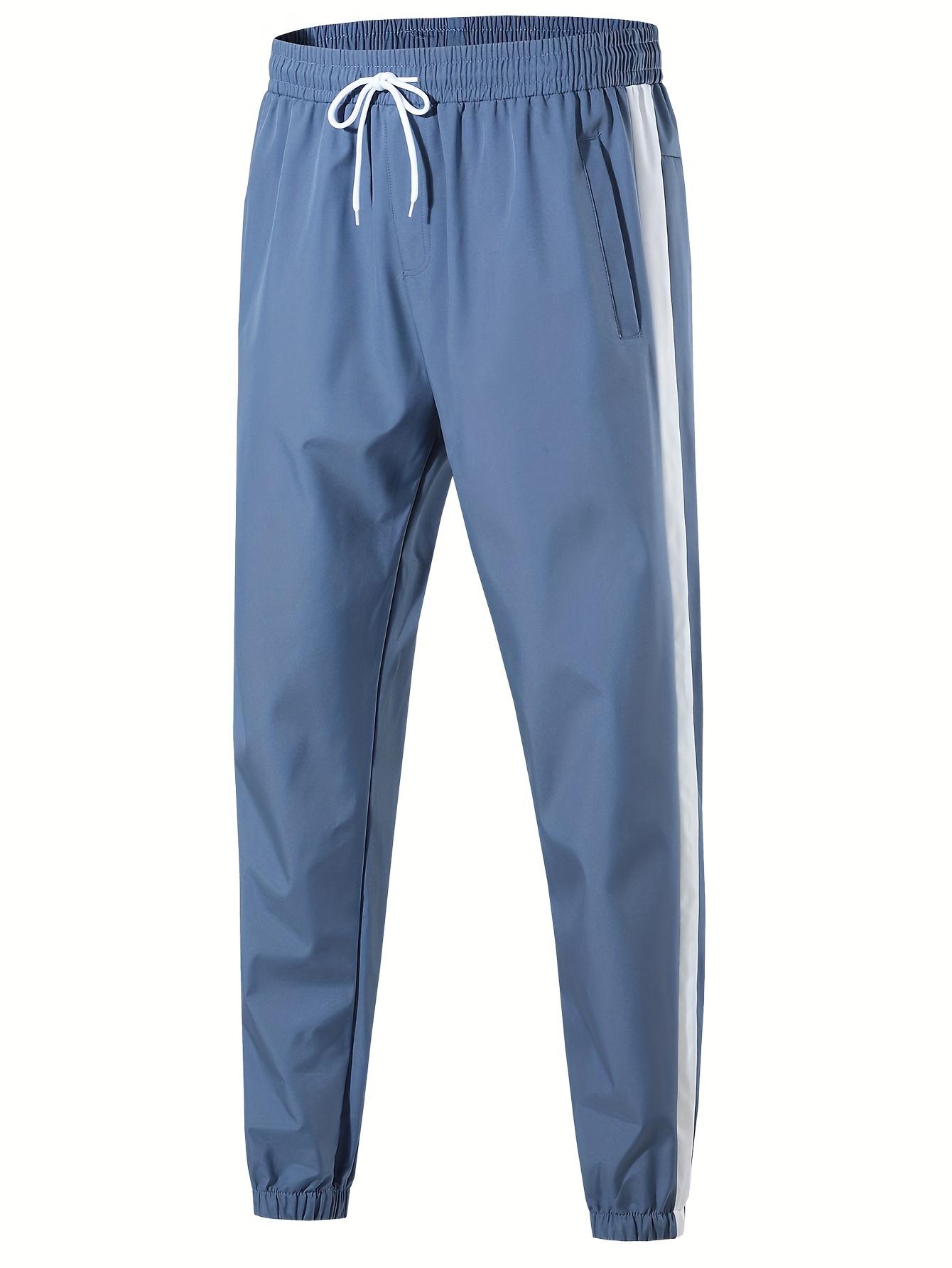 Men's casual two-piece set, stylish contrasting zipper hooded jacket, breathable solid color drawstring pants