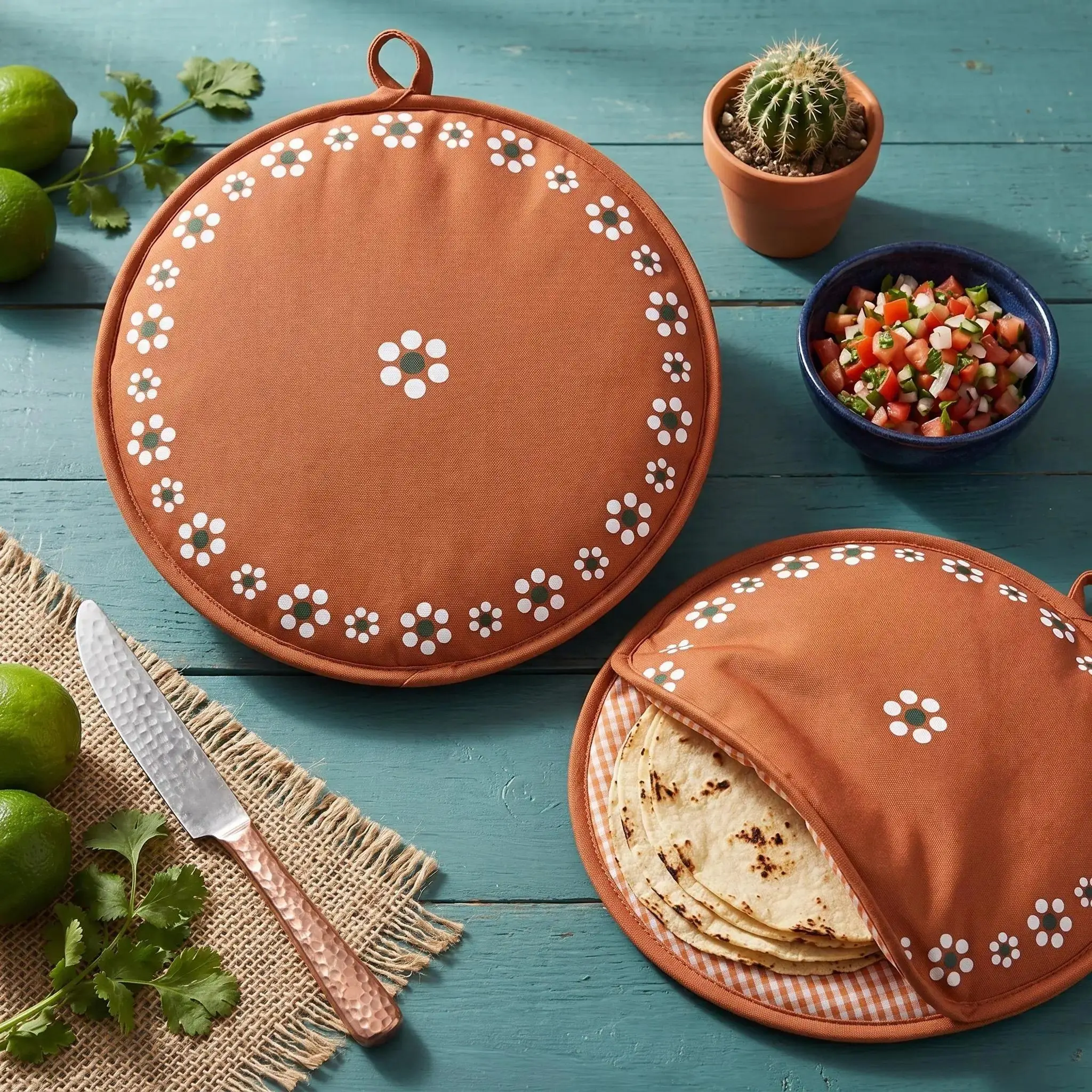 Reusable Fabric Tortilla Warmer Bag, Microwaveable Heat-Retention Keeper for Taco Night & Family Meals (Bag Accessory)