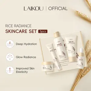 Laikou Rice Five-Piece Set Moisturizing Cream, Hydrating Plant Extract Facial Skincare, Gentle Formula for All Skin Types, Essential Skin Set
