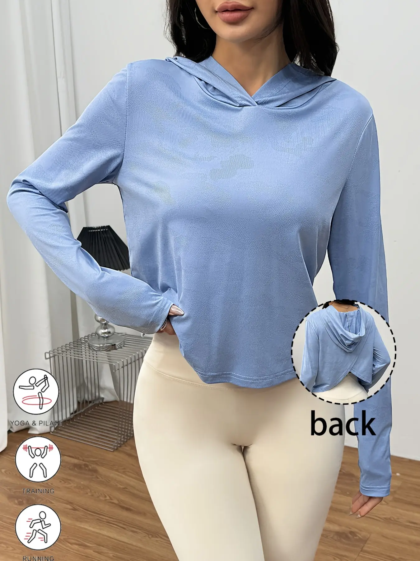 Women's Spring/Autumn Casual Sweatshirt, Workout Hoodie, Fitness, Running, Hooded, Slim Fit, Long Sleeve, Suitable for Home, Work, Outdoor, Urban, Street Style, Casual, Campus, Versatile