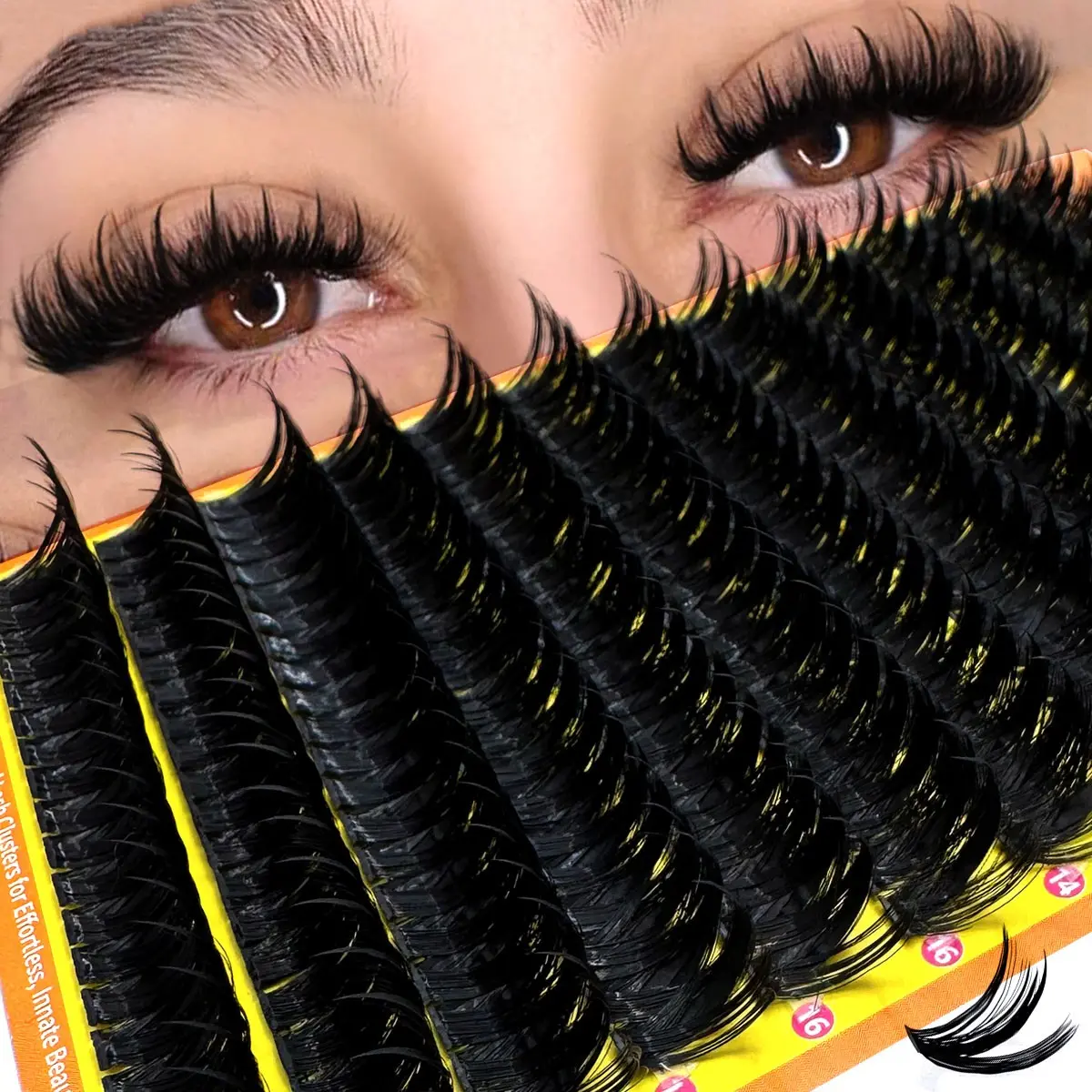 240 clustered false eyelashes, thickened single eyelash, 80D pointed clustered false eyelashes, 12-18mm DD curly fluffy eyelashes, DIY pointed eyelash extensions, cartoon style clustered eyelash extensions, mink fur eyelash strips, thickened eyelashes
